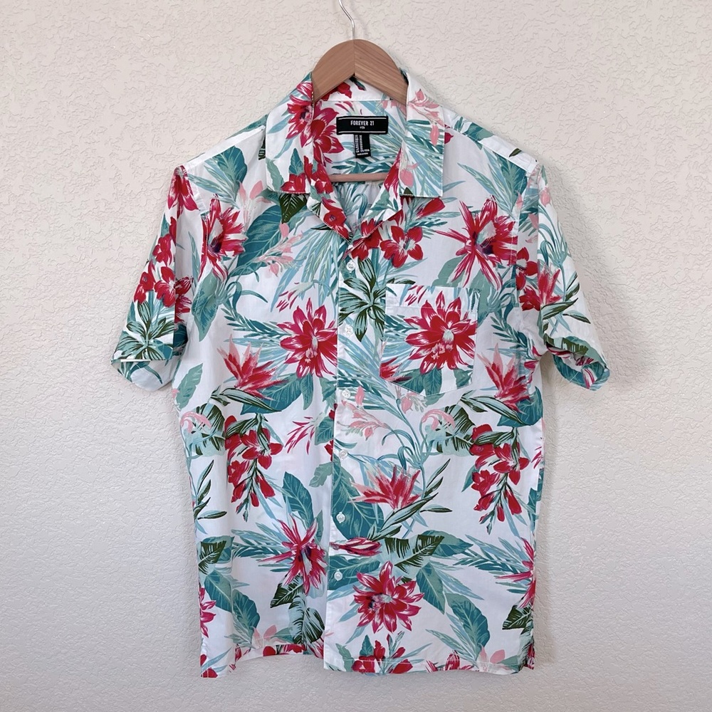 Men’s Forever 21 tropical print Hawaiian shirt sz M